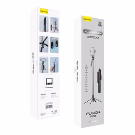 Blavec asmenukių lazda Aluminium Fusion P-08 trikojis + nuotolinio valdymo pultas + 1 lempa 2,2 metro (SSFP08-TR1LB22) juodas