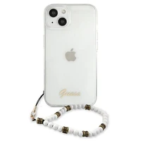 Guess GUHCP13SKPSWH iPhone 13 mini 5.4" Permatomas kietas dėklas Baltas Perlas