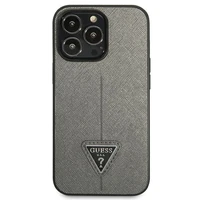 Guess GUHCP14LPSATLG iPhone 14 Pro 6.1 "sidabrinis/sidabrinis kietas dėklas SaffianoTriangle Logo