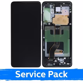 Ekranas skirtas Samsung G986 (G985) S20 Plus su rėmeliu / Cosmic Black / (Service Pack)