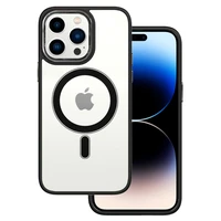 Tel Protect magnetinis skaidrus dėklas telefonui Iphone 13 Pro Max juodas
