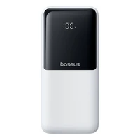 Baseus Lipow 20000mAh 22.5W išorinė baterija su dviem integruotais laidais ir papildomu Baseus Simple USB-A - USB-C 3A 20cm laidu - balta