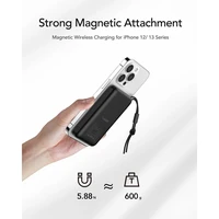 VEGER išorinė baterija 10000 mAh su belaidžiu įkrovimu suderinama su MagSafe PD QC3.0 2A 20W MagOn (VP1151 / W1151) juoda