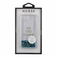 Guess GUHCP7GLUQBL iPhone 6/7/8 /SE 2020 / SE 2022 mėlynas/kietas dėklas Liquid Glitter Party