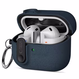 "Tech-Protect" plonas dėklas su kabliuku, skirtas "Samsung Galaxy Buds 3 / 3 FE / 3 Pro" - tamsiai mėlynas