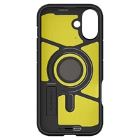 Spigen Tough Armor Magnetinis dėklas su stovu iPhone 16 - tamsus metalas