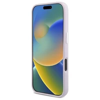 DKNY skystas silikoninis su mažu metaliniu logotipu Magnetinis dėklas telefonui iPhone 16 Pro Max - rožinis