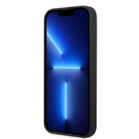 Guess GUHMP13LSPLK iPhone 13 Pro / 13 6.1" juodas/juodas kietas dėklas Silikoninis Logo Plate Magnetinis