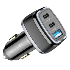 "BlitzWolf BW-BC4" 115W 3 prievadų USB PD automobilinis įkroviklis