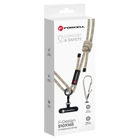 FORCELL F-DESIGN S10X165 kryžminė telefono virvelė su reguliuojamu ilgiu (maks. 82,5cm kilpoje) žalia rožinė violetinė