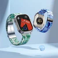 FORCELL F-DESIGN FA04 marmuro tekstūros dervos dirželis APPLE Watch 42 / 44 / 45 / 49 mm mėlynas