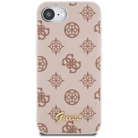 Guess Peony Script Logo Magnetinis dėklas telefonui iPhone 16e - rudas