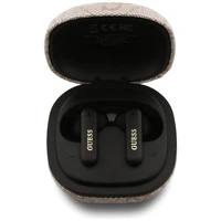 Belaidės ausinės TWS ENC Guess 4G Classic Metal Logo rožinės spalvos