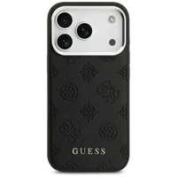 GUESS dėklas telefonui IPHONE 17 Pro suderinamas su Magnetine GUHMP17LPSPOSSSK (PU W/ Peony Hot Stamp Script) juoda