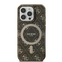 Guess IML 4G fonas Magnetinis dėklas telefonui iPhone 16 Pro - rudas