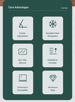 Sulankstomas nešiojamo kompiuterio stovas Awei X26 sidabrinis