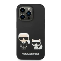 Karl Lagerfeld KLHMP14LSSKCK iPhone 14 Pro 6.1 "kietasis dėklas juodas / juodas skystas silikoninis Karl & Choupette MagSafe
