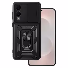 Dėklas telefonui Slide Camera Armor Samsung Galaxy S25 Edge Juodas
