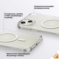 PanzerGlass kietas dėklas su MagSafe, D3O ir karinės klasės sertifikatu iPhone 15 Plus / 14 Plus - permatomas