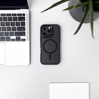 Blizgus dėklas MagSafe iPhone 16 Pro - juodas su blizgučiais