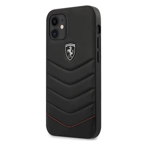 Ferrari FEHQUHCP12SBK iPhone 12 mini 5.4" juodas/juodas kietas dėklas Off Track Quilted