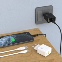 Dudao A23LEU 2.4A GaN EU USB-A Wall Įkroviklis with USB-A to Lightning Laidas - Baltas