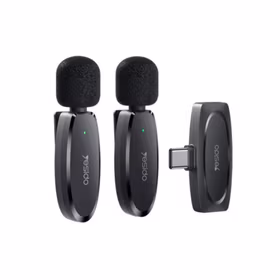 YESIDO KR13 MICROPHONE MEMS 2PCS WITH CLIP TYPE-C  BELAIDIS 2,4GHz juodas