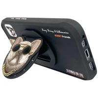 Nimmy Glasses Šaunus šuo Magnetinis dėklas telefonui iPhone 16 Pro Max - juodas