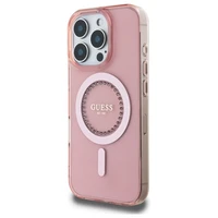 Guess IML Rhinestones Magnetinis dėklas telefonui iPhone 16 Pro Max - rožinis