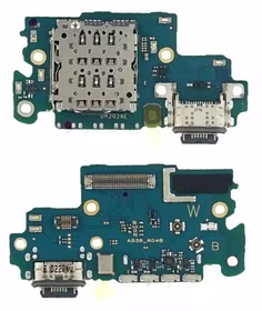 Lanksčioji jungtis Samsung A536 A53 5G su įkrovimo kontaktu, mikrofonu, SIM lizdu originali (service pack)