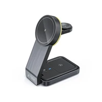 Tech-Protect QI15W-A28 MagSafe 3in1 indukcinis įkroviklis su stovu išmaniajam telefonui / Apple Watch / AirPods - juodas