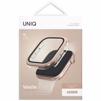 Uniq Voute dėklas su grūdintu stiklu Apple Watch 10 46 mm - rožinis auksas
