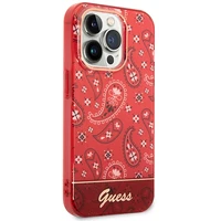 Guess GUHCP14LHGBNHR iPhone 14 Pro 6.1" raudonas/raudonas kietas dėklas Bandana Paisley
