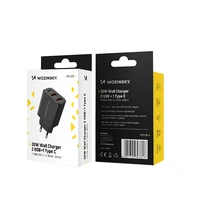 "Wozinsky" CWCUCUCB 30W USB-C / 2 x USB-A sieninis įkroviklis - juodas