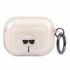 Karl Lagerfeld Blizgučių Karlo Galvos Dėklas AirPods Pro - auksinis