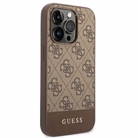 Guess GUHCP14LG4GLBR iPhone 14 Pro 6.1" rudas/rudas kietas dėklas 4G Stripe kolekcija