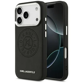 Karl Lagerfeld Point & Metal Logo Magnetinis dėklas telefonui iPhone 17 Pro - Juodas