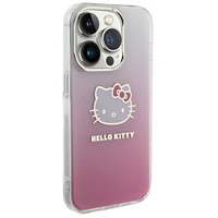 Hello Kitty IML gradiento elektropinis katės galvos dėklas telefonui iPhone 14 Pro - rožinis