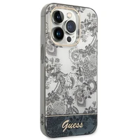 Guess GUHCP14LHGPLHG iPhone 14 Pro 6.1 pilkas / pilkas kietasis dėklas Porcelain Collection