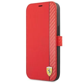 Ferrari FESAXFLBKP13SRE iPhone 13 mini 5.4" raudonas/raudonas knygos On Track Carbon Stripe