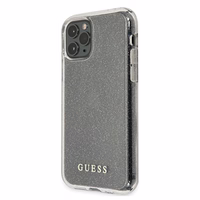 Guess GUHCN65PCGLSI iPhone 11 Pro Max sidabriškas kietasis dėklas Glitter