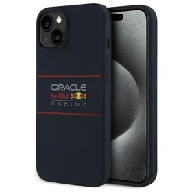 RED BULL dėklas telefonui IPHONE 15 suderinamas su MagSafe RBHMP15S24SIHSRV (Silikoninis horizontalus centrinis logotipas) tamsiai mėlyna