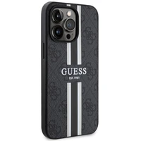 Guess GUHMP13XP4RPSK iPhone 13 Pro Max 6.7" juodas/juodas kietas dėklas 4G Printed Stripes MagSafe