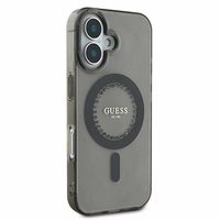 Guess IML Rhinestones Magnetinis dėklas telefonui iPhone 16 Plus - juodas