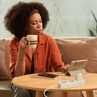 A6MaxL 20W USB-A USB-C sieninis įkroviklis su 1m USB-C - Lightning kabeliu – baltas