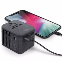 Uniq Voyage LITHOS Collective 33W 2xUSB PD 18W QC 3.0 kelioninis adapteris - pilkas