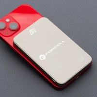 Išorinė baterija saderinta su MagSafe Forcell F-Energy SuperSlim F5K8 QC4.0 PD3.0 15W 5000 mAh titano dykumos spalva