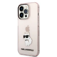 Karl Lagerfeld Ikonik Choupette dėklas telefonui iPhone 14 Pro Max - rožinis