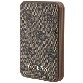 Guess Išorinė baterija 15W GUPB5LP4GEGW 5000mAh ruda/ruda 4G Odinis Metalinis Logotipas