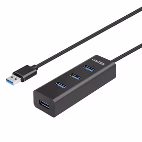 UNITEK Y-3089V01 sąsajos šakotuvas USB 3.2 Gen 1 (3.1 Gen 1) Type-A 5000 Mbit/ai Juoda